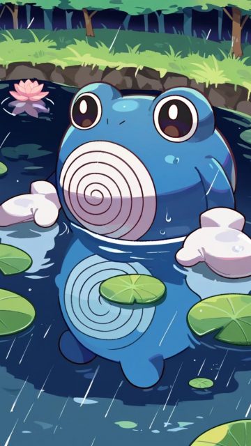 Poliwag in a Lily Pond Wallpaper