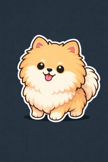 Pomeranian Sticker Bold Clean Background Wallpaper