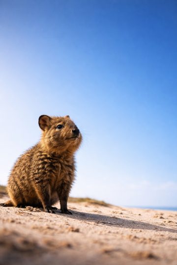 Quokka Low Angle Blue Sky Minimal Wallpaper