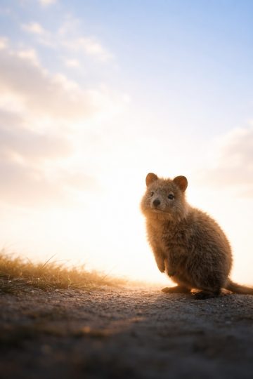 Quokka Sunset Minimal Sky Glow Wallpaper