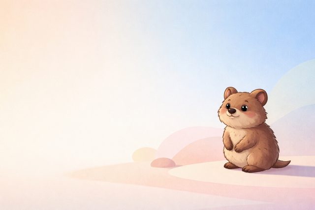 Minimal Cartoon Quokka Soft Gradient Wallpaper