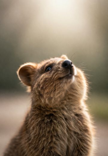 Quokka Looking Up Close-Up Wallpaper