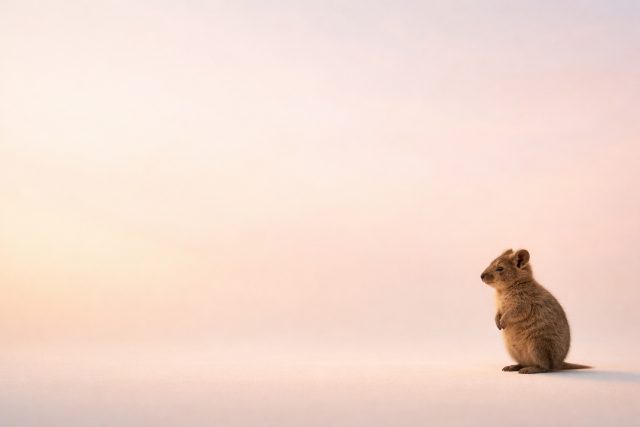 Quokka Minimal Negative Space Pastel Wallpaper