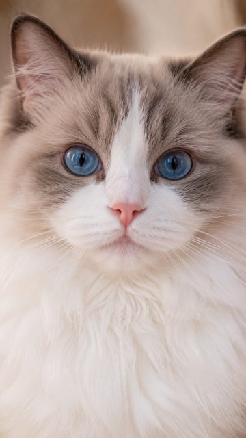Ragdoll Cat Close Eye Contact Portrait Wallpaper