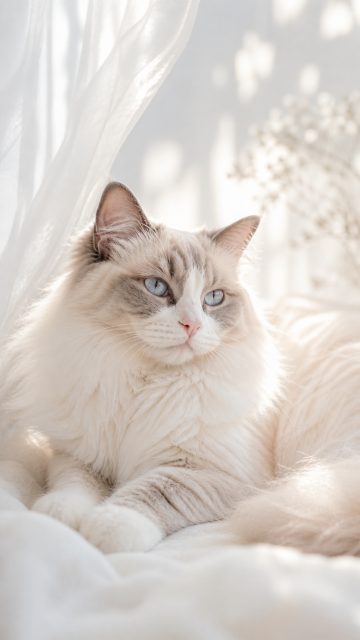 Dreamy White Glow Ragdoll Cat Wallpaper