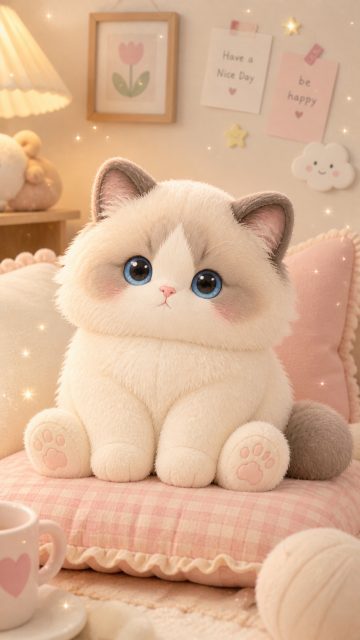 Plush Toy Style Ragdoll Cat Wallpaper
