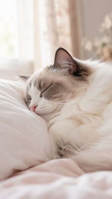 Sleeping Side Profile Ragdoll Cat Wallpaper