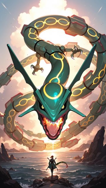 Rayquaza Descending from the Heavens Wallpaper