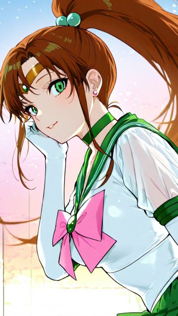 Sailor Jupiter Wind Swept Portrait Wallpaper