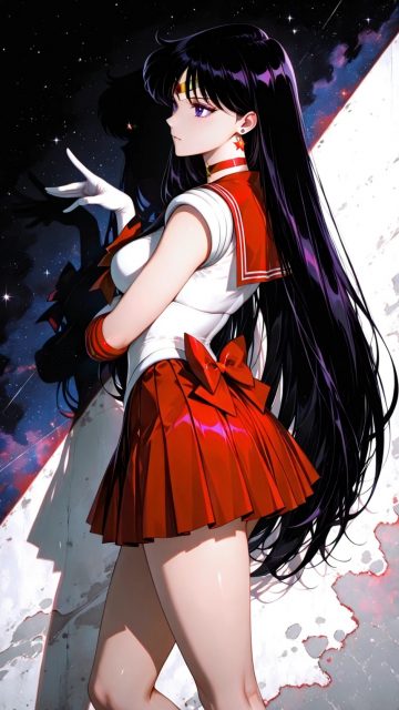 Sailor Mars Moonlit Night Wallpaper