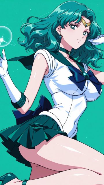 Sailor Neptune in an Aqua Breeze Wallpaper