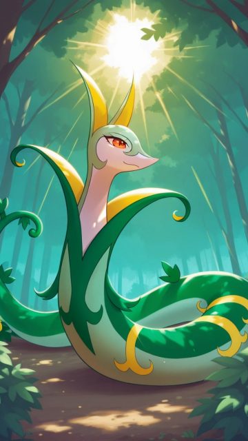 Serperior Beneath Forest Light Wallpaper