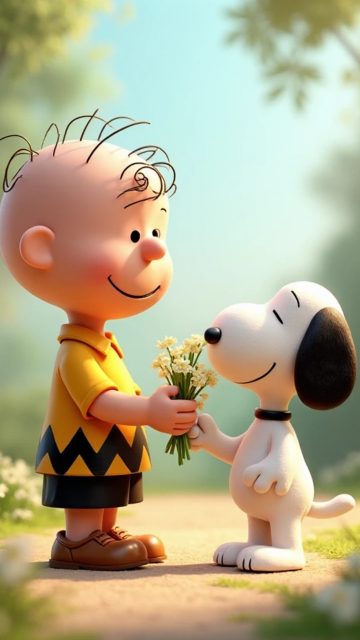 Snoopy and Charlie Brown Friendship Moment Wallpaper