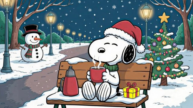 Snoopy Christmas Hot Cocoa Wallpaper