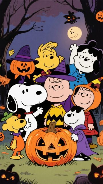 Snoopy and Peanuts Halloween Party Wallpaper