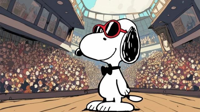 Champion Snoopy in a Packed Stadium Wallpaper