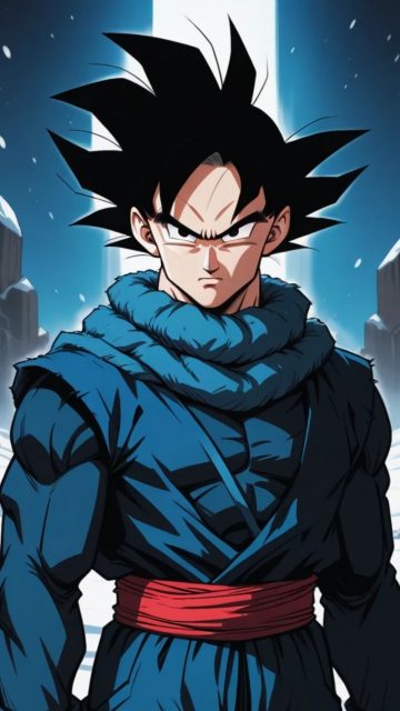Son Goku Dark Blue Outfit Wallpaper