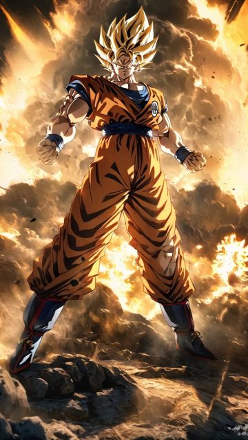 Son Goku Golden Battle Aura Wallpaper