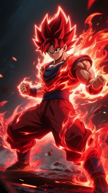 Son Goku Kaio-Ken Red Aura Wallpaper