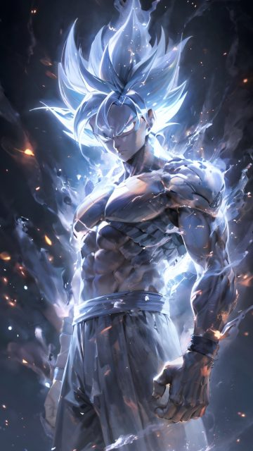 Son Goku Silver Aura Shadow Wallpaper