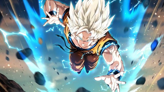 Super Saiyan Goku Flying Forward Wallpaper