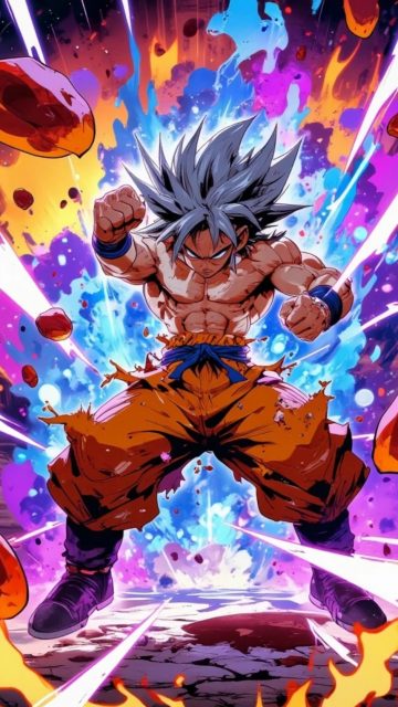 Ultra Instinct Goku Color Burst Wallpaper