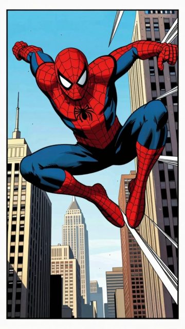 Spider-Man Jumping Through the City Wallpaper
