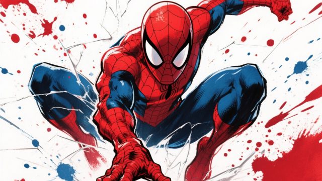 Spider-Man Comic Style Action Pose Wallpaper