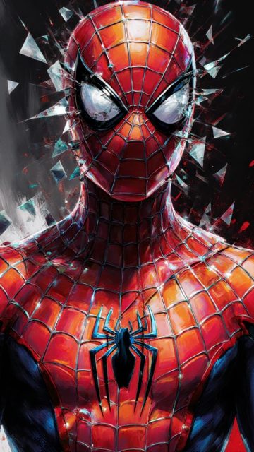 Spider-Man Cracked Mask Portrait Wallpaper