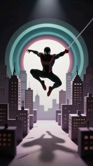 Spider-Man Minimal Portal Silhouette Wallpaper
