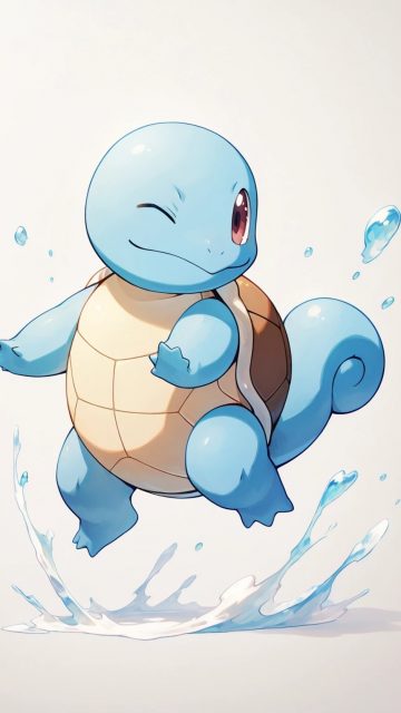Squirtle Playful Splash Wallpaper