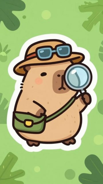 Stylized Capybara Jungle Detective Wallpaper