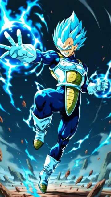 Super Saiyan Blue Lightning Vegeta Wallpaper