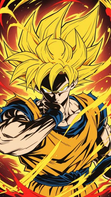Super Saiyan Goku Lightning Portrait Wallpaper