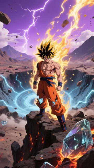 Super Saiyan Goku Purple Storm Wallpaper