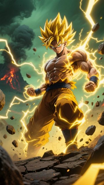 Super Saiyan Goku Volcanic Energy Wallpaper