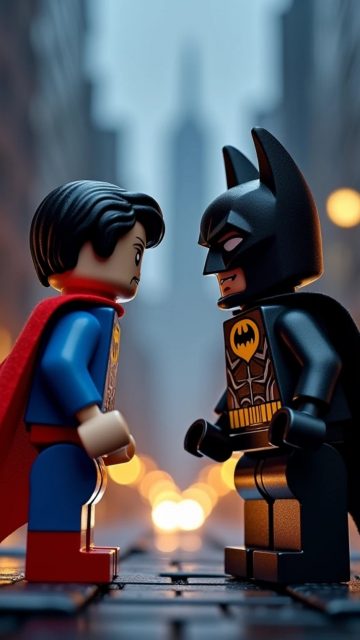 Superman and Batman Lego Encounter Wallpaper