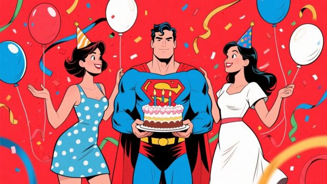 Superman Birthday Celebration Pop Art Wallpaper