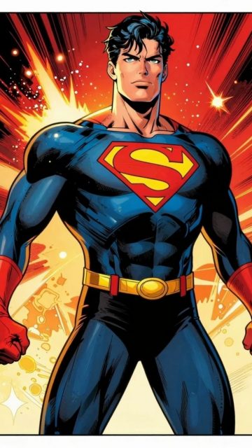 Classic Comic Superman Hero Portrait Wallpaper