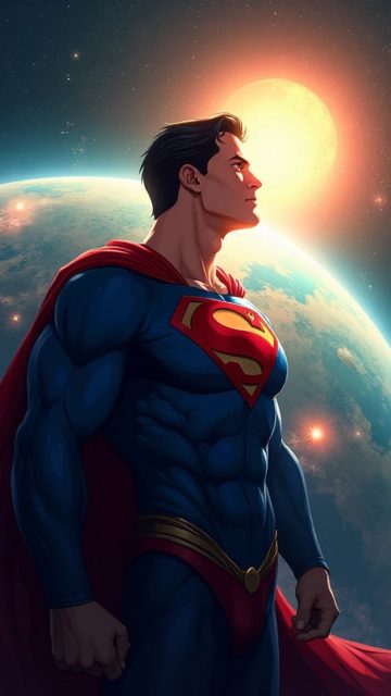 Superman Watching the Earth Horizon Wallpaper