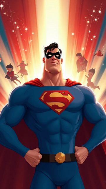 Retro Superman Hero Poster Wallpaper