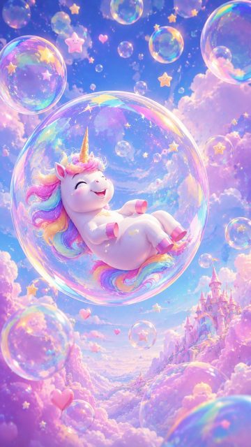Bubble Dream Unicorn Fantasy Wallpaper