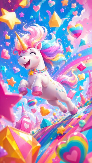 Candy Pop Rainbow Unicorn Wallpaper