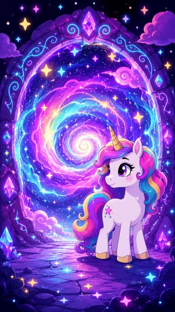 Cosmic Portal Galaxy Unicorn Wallpaper