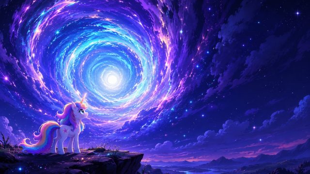Cosmic Portal Horizon Unicorn Wallpaper
