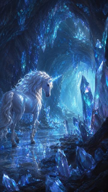 Crystal Cave Spirit Unicorn Wallpaper