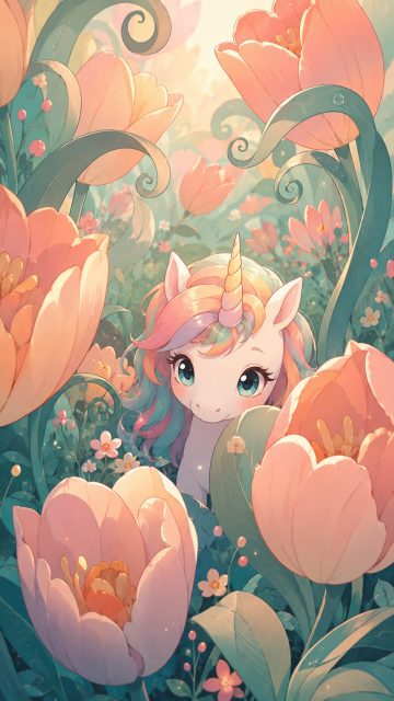 Dream Garden Pastel Unicorn Wallpaper