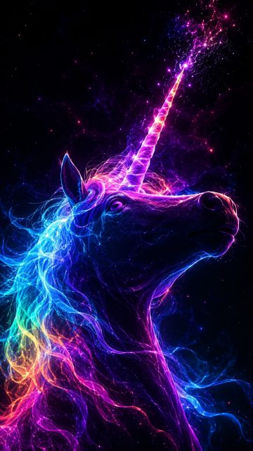 Galaxy Neon Profile Unicorn Wallpaper