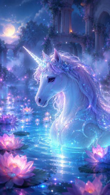 Mystic Water Spirit Unicorn Wallpaper