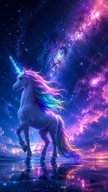 Starlight Cosmic Night Unicorn Wallpaper